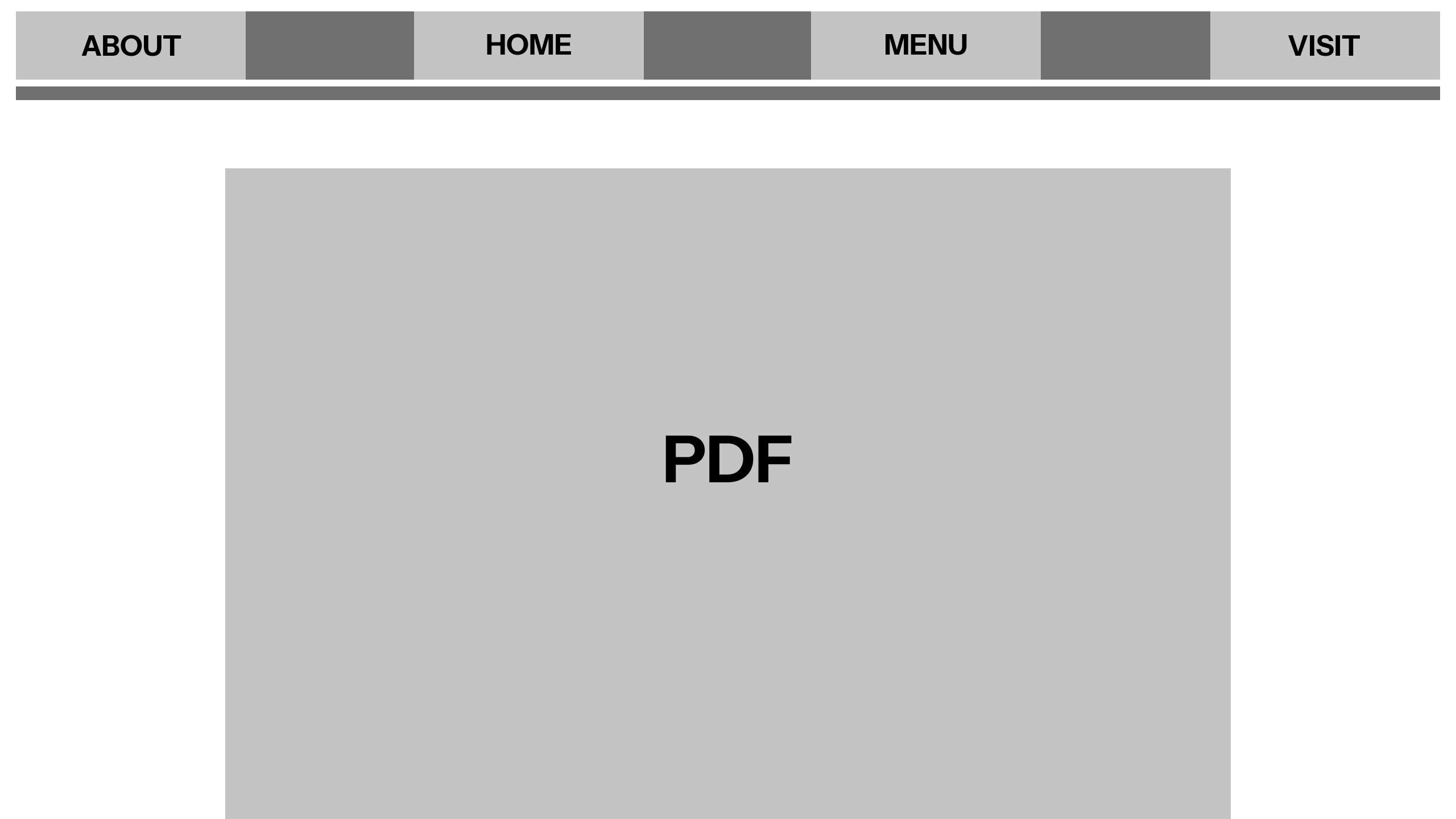 Menu Page Low Fidelity